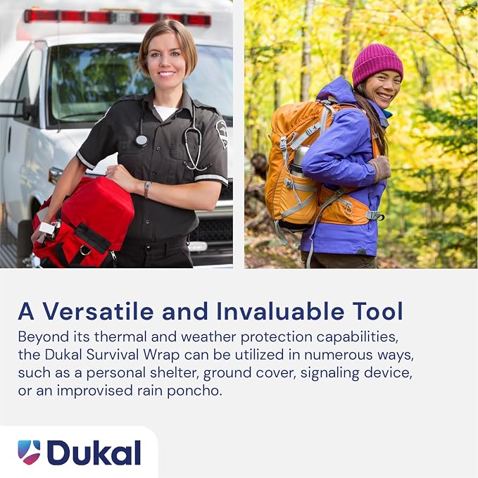 Dukal 721 Emergency Survival Blanket Mylar Wrap | Thermal Properties, - Image 5