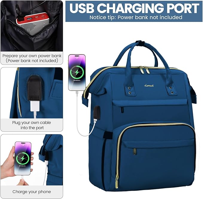 LOVEVOOK Laptop Backpack for Women, 18 Inch Professional Womens Travel Backpack - Image 3
