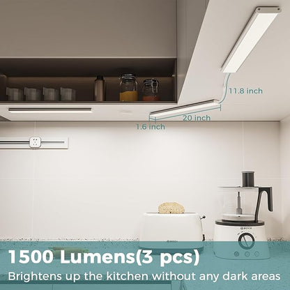 ASOKO Under Cabinet Led Light Plug in, Dimmable Daylight White 4000K, 3 Pack 12 - Image 2