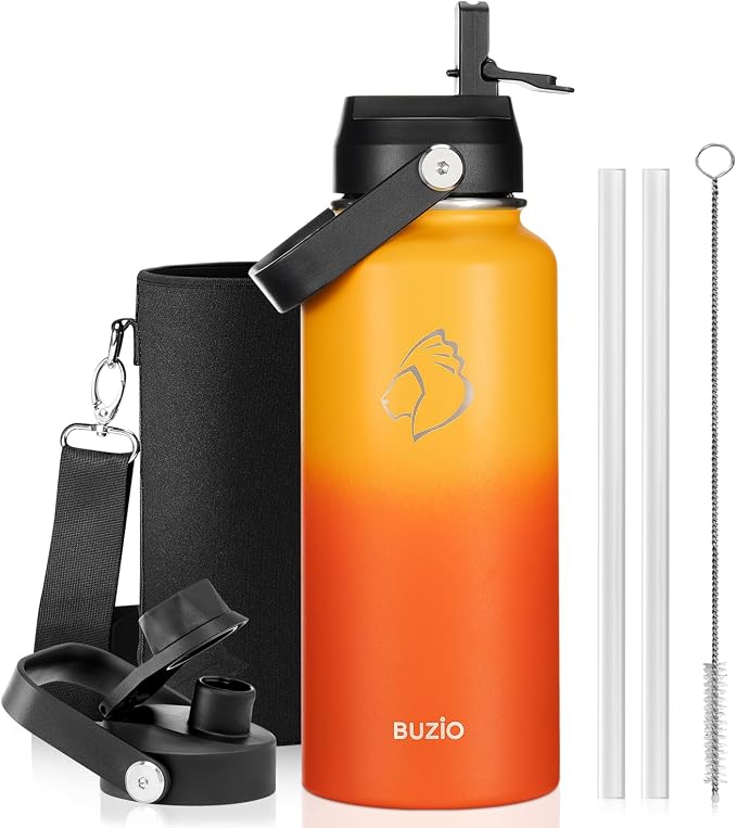 BUZIO 32oz Insulated Water Bottle, Triple Wall Vacuum Stainless Steel Water by BUZIO
