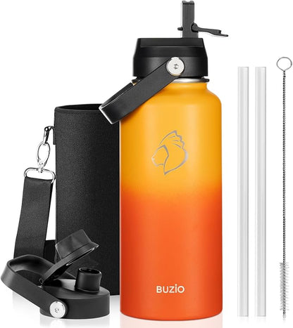 BUZIO 32oz Insulated Water Bottle, Triple Wall Vacuum Stainless Steel Water by BUZIO