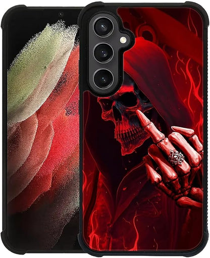 for Samsung Galaxy S23 FE Case, Gestures Funny Skull Pattern Graphic Design by FKBRCL4U