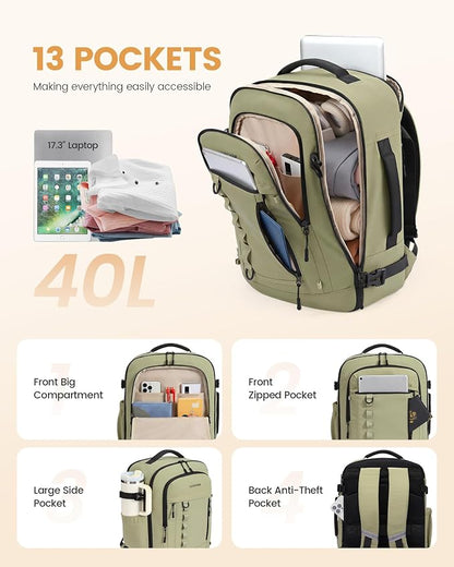 LOVEVOOK 40L Travel Backpack for Men Women, Waterproof Carry On Backpack for - Image 3