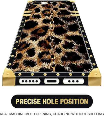 Compatible with iPhone 8 7 SE Case, Seamless Gold Chain Leopard Luxury Golden - Image 5