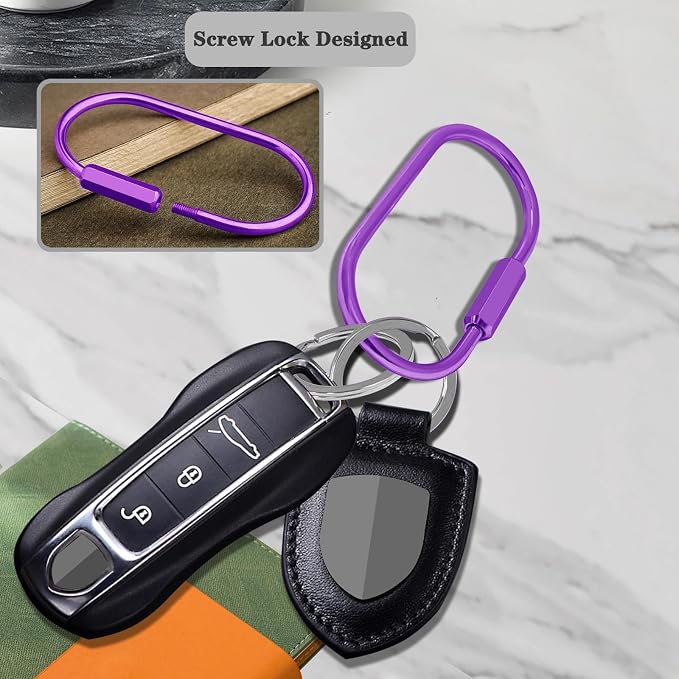Key Chain, Brass Key Rings 2 Pack Screw Lock Key Organizer - Image 3