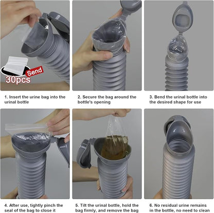 Pee Bottles for Men, Portable Urinal for Men, Collapsible Urine Bottle 750ML - Image 9