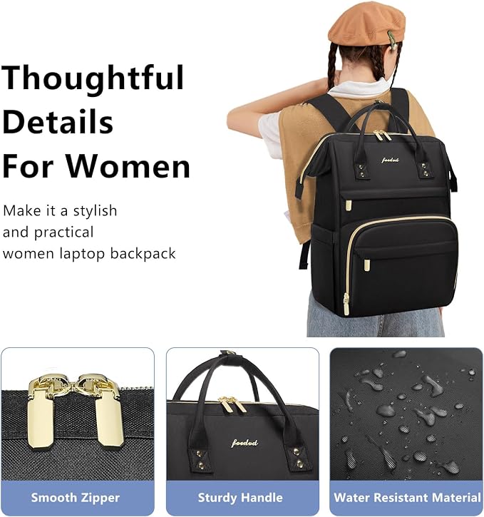FOCDOD Women Laptop Backpack Work Bag - Image 5