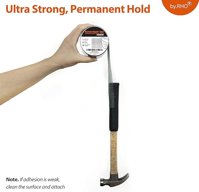 by.RHO Screen Repair Tape, Extra Wide, Adhesive & Waterproof, Fiberglass - Image 4