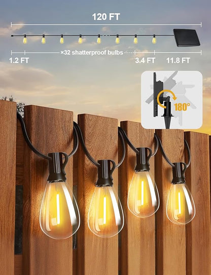 Tenmiro 120FT Solar Outdoor String Lights - Image 5
