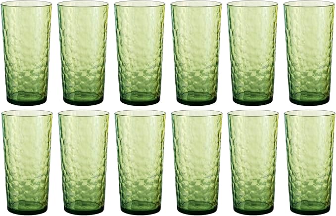 24-ounce Plastic Tumblers, Acrylic Drinking Glasses High-Balls, Reusable by ZAINCA
