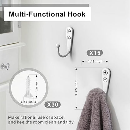 15 Pack Heavy Duty Coat Hooks Wall Mount, - Image 6