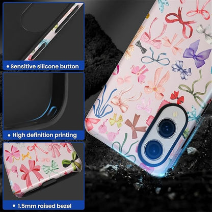 for Samsung Galaxy S25 Edge Case, HL2 Aesthetic Color Bow Tie Hybrid 2 Layer - Image 3
