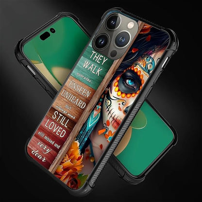 for iPhone 13 Pro Max Case, Sugar Skull Day of Death Halloween Pattern Graphic - Image 7