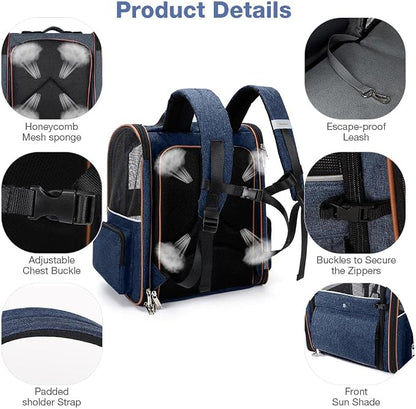 Lekebobor Extra Large Cat Backpack Carrier Expandable Pet Carrier Backpack - Image 5