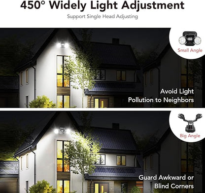 OREiN Motion Sensor Outdoor Security Lights, Dual-Head Adjustable LED Flood - Image 5