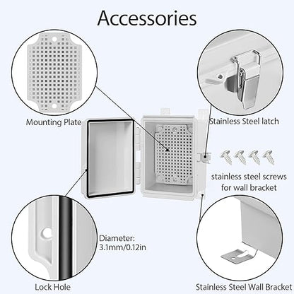 LeMotech Electrical Box, IP67 Waterproof Hinged Cover Stainless Steel Latch - Image 4