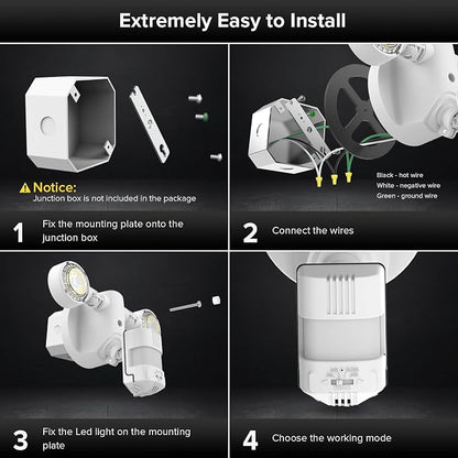 SANSI Upgraded 25W Motion Sensor Outdoor Lights 3000LM Flood Lights Outdoor - Image 7