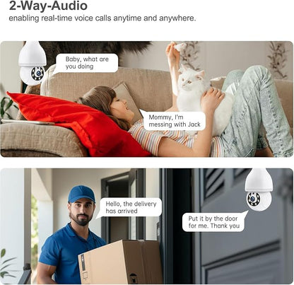 Light Bulb Security Camera, 5G&2.4GHz WiFi Light Bulb Camera Outdoor, 2-in-1 - Image 4