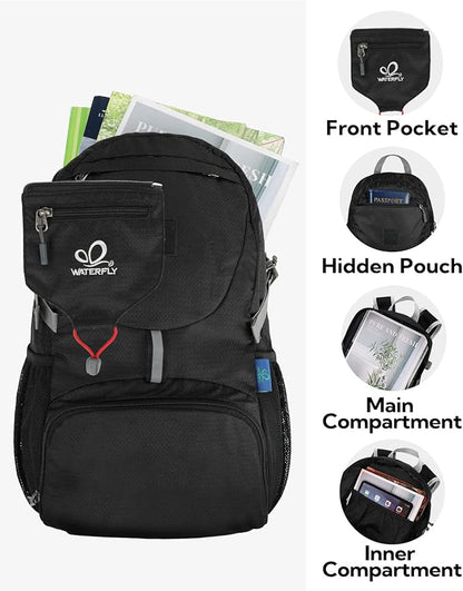 WATERFLY Small Lightweight Packable Backpack: 20l Ultra Light Foldable Travel - Image 4