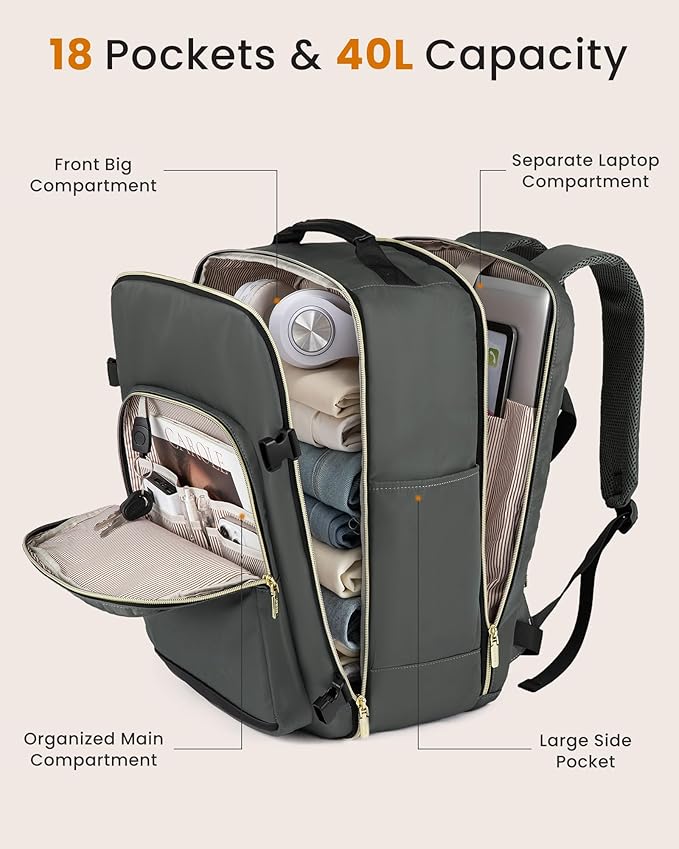 LOVEVOOK 40L Large Travel Backpack - Image 4