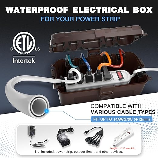 Flemoon Outdoor Electrical Box Waterproof, Medium Weatherproof Electrical Box - Image 2