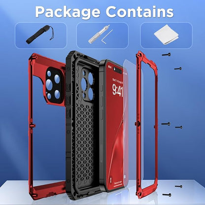 Mitywah Waterproof Case for iPhone 16 Pro Max, Heavy Duty Metal Cover - Image 8