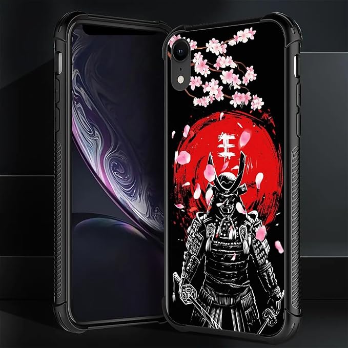 for iPhone XR Case, Sakura Japanese Samurai Pattern Graphic Design Girl Boy - Image 2