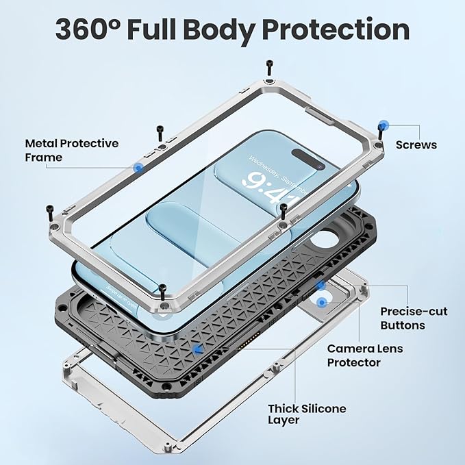 Mitywah Waterproof Case for iPhone Air, Military Grade Rugged Metal Case - Image 5