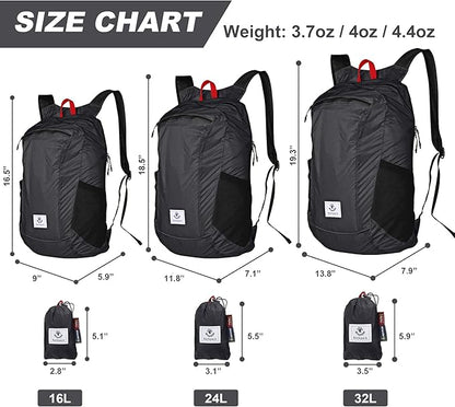 4Monster Hiking Daypack, Water Resistant Lightweight Packable Backpack - Image 2