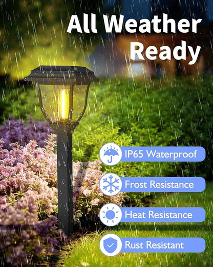 Solar Pathway Lights 2 Pack Mini Outdoor 3000K Bright Auto On/Off Solar Garden - Image 7