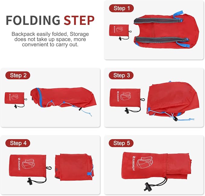 20L Hiking-Daypack Lightweight Foldable Travel Packable Backpack - Image 7