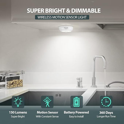 Reoshine Motion Sensor Light Indoor, LED Night Light Closet Lights, Under - Image 2