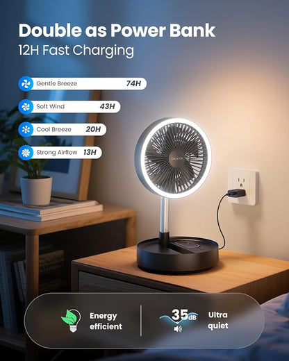 Gaiatop Portable Pedestal Fan 16000mAh Battery, Foldable Oscillating Standing - Image 8