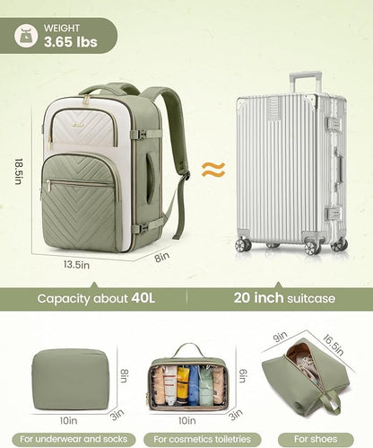 LOVEVOOK Travel Backpack Carry on Flight Approved 40L, Waterproof TSA Travel - Image 5