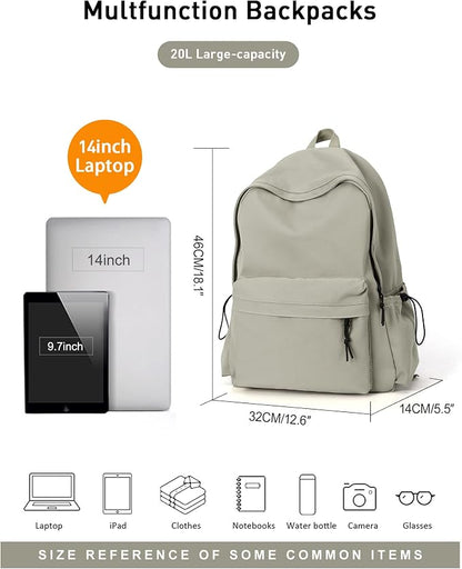 BJLFS Green School Backpack for Girls Water Resistant High School Book Bag - Image 4