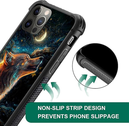 for iPhone 11 Pro Max Case, Star Cave Hungry Wolf Pattern Graphic Design Girl - Image 3