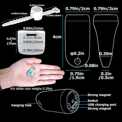 USB Mini LED Lantern, 2 Pack Waterproof EDC Keychain LED Flashlight - Image 4