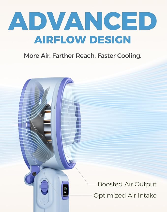 Diveblues Portable Turbo Fan, 100 Speed Handheld Fan - Image 3