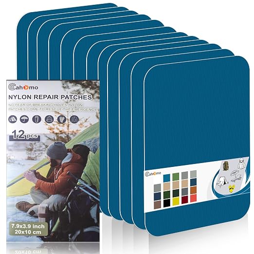 Cahomo 7.9x3.9 inch 12 PCS Nylon Repair Patch Nylon Repair Tape Self Adhesive by Cahomo