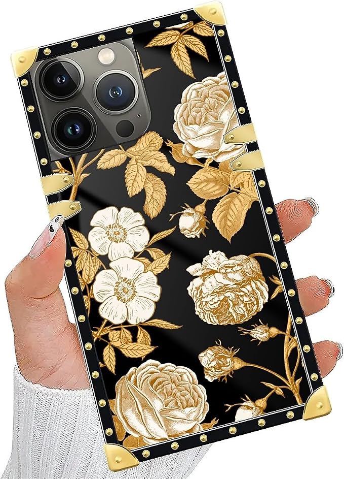 Compatible with iPhone 15 Pro Max Case, Blooming Rose Golden Flower Luxury - Image 5