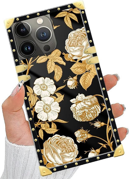 Compatible with iPhone 15 Pro Max Case, Blooming Rose Golden Flower Luxury - Image 5