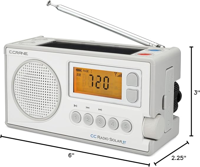 C. Crane CCRadio Solar with Bluetooth Receiving, Emergency Crank NOAA Weather - Image 10