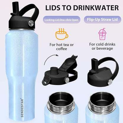 SENDESTAR 32oz Stainless Steel Water Bottle, Double Wall Vacuum Insulated Bottle - Image 5