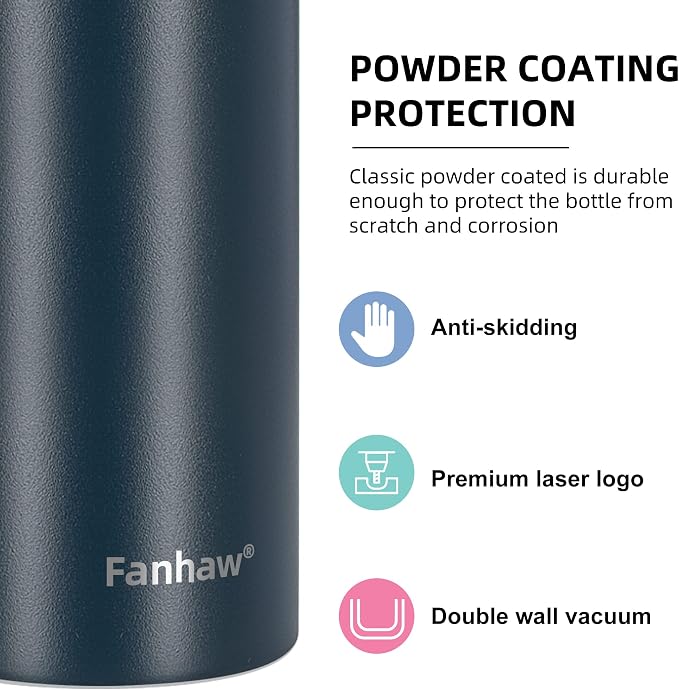 Fanhaw 24 oz Insulated Stainless Steel Water Bottle - Image 4