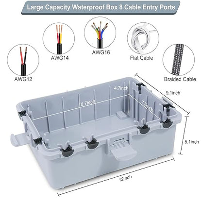 Large Outdoor Electrical Box Waterproof, IP54 Extension Cord Cover Weatherproof - Image 2