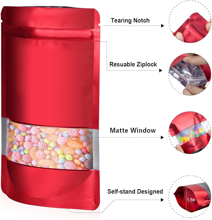 4"x6" 120pcs Mylar Bags for Food Storage, Smell Proof Bag - Image 3