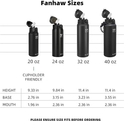 Fanhaw 24 oz Insulated Stainless Steel Water Bottle - Image 6