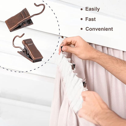 JANYUN 120 Pack Clip Hook Set Stainless Curtain Clips - Image 5