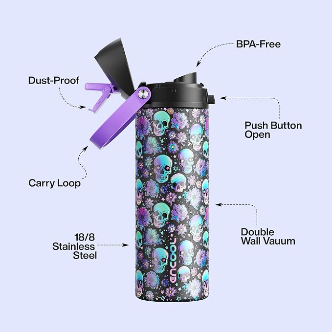Insulated Water Bottle with Straw - Image 3
