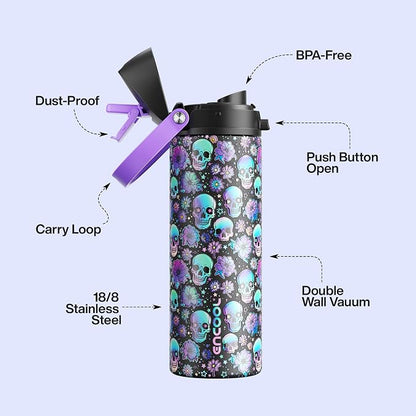 Insulated Water Bottle with Straw - Image 3